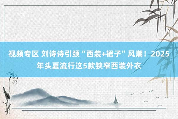 视频专区 刘诗诗引颈“西装+裙子”风潮！2025年头夏流行这5款狭窄西装外衣