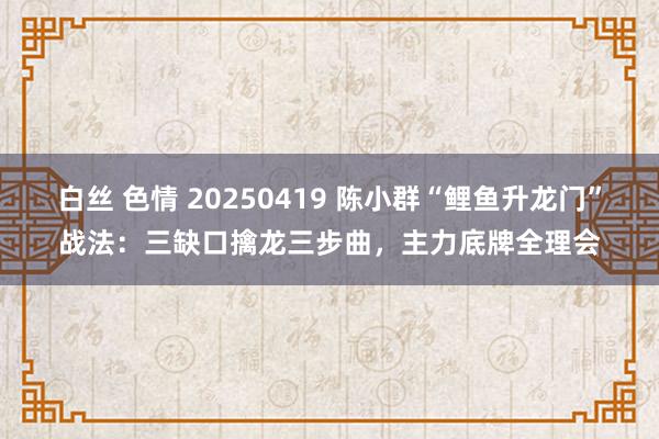 白丝 色情 20250419 陈小群“鲤鱼升龙门”战法：三缺口擒龙三步曲，主力底牌全理会